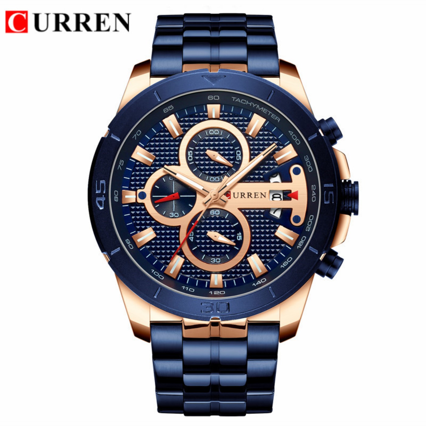 Luxury Watch Brands - CURREN Watch Men Waterproof Chronograph Sport