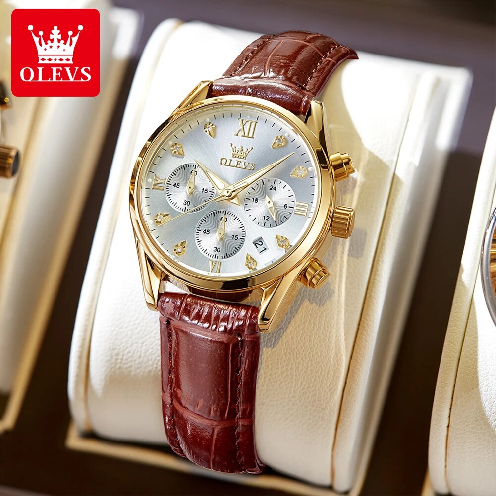 OLEVS 5523 Women's Watches Lea - огляд і ціна Luxury Watch With Leather Strap