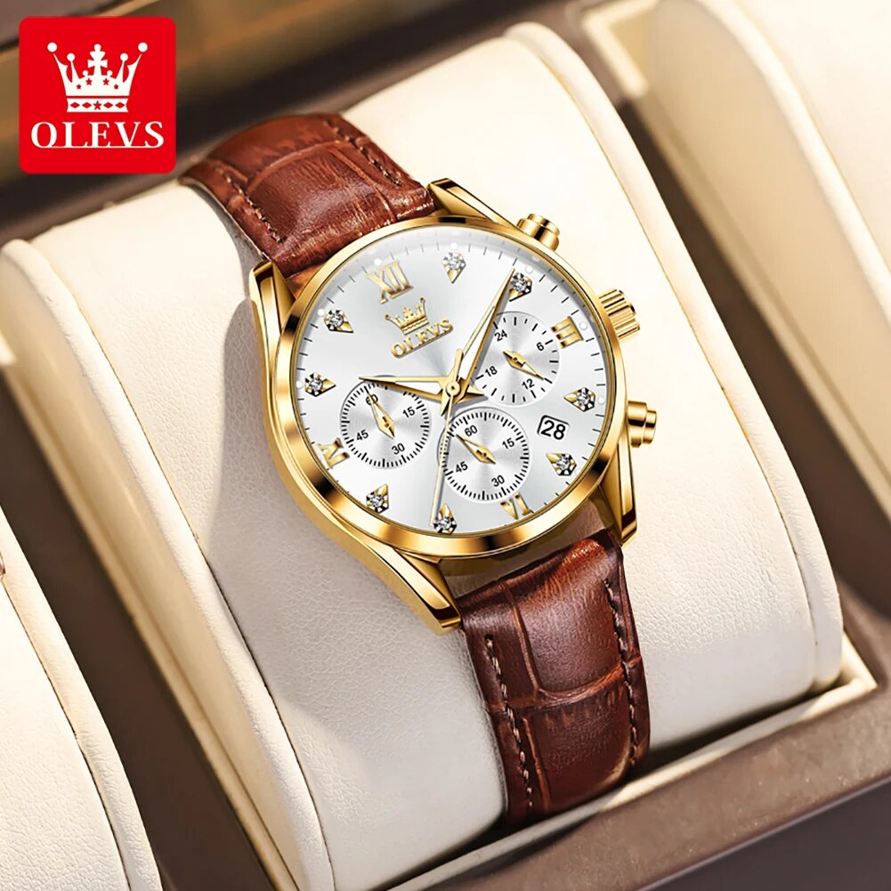 OLEVS 5523 Women's Watches Lea - огляд і ціна Luxury Watch With Leather Strap
