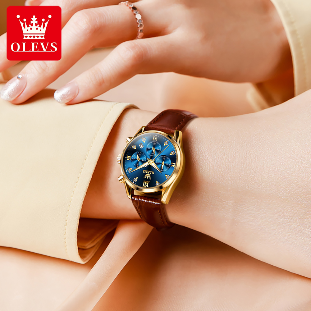 OLEVS 5523 Original Brand Wome - огляд і ціна Luxury Watch With Leather Strap