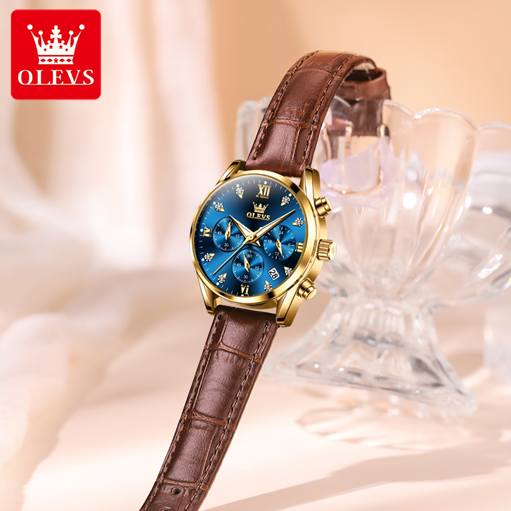 OLEVS 5523 Original Brand Wome - огляд і ціна Luxury Watch With Leather Strap
