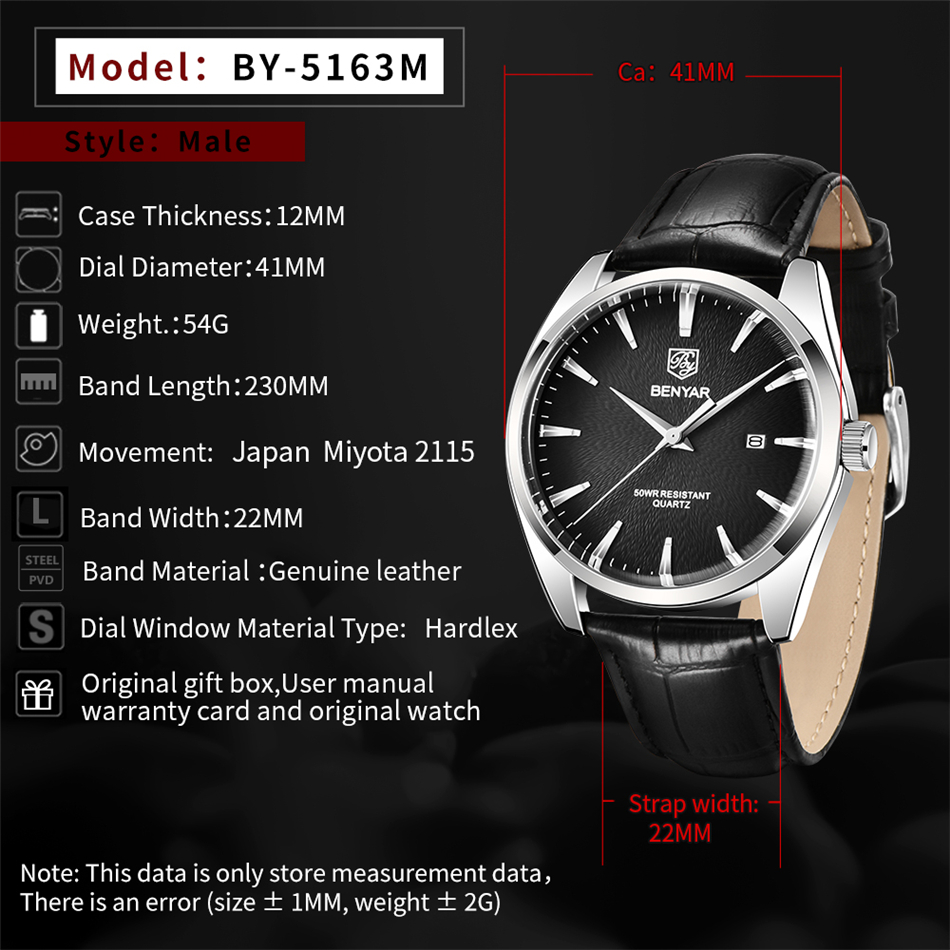Benyar 5163 Top Brand Luxury M - огляд і ціна Luxury Watch Holder For Men