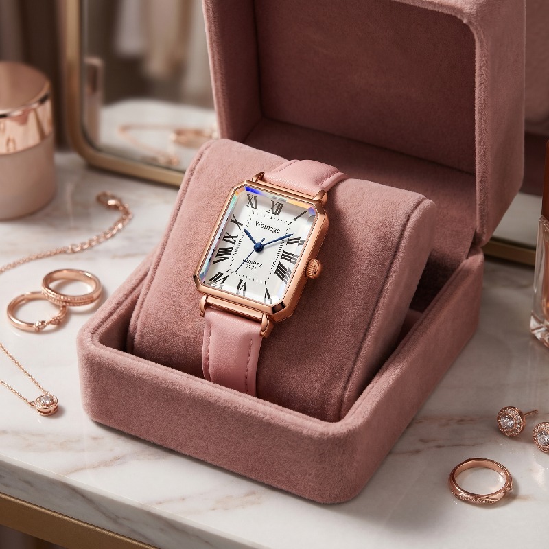Fashion Rectangle Quartz Watch - огляд і ціна Luxury Watch With Leather Strap