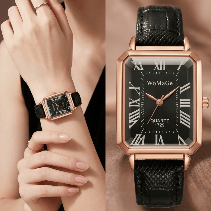Fashion Rectangle Quartz Watch - огляд і ціна Luxury Watch With Leather Strap