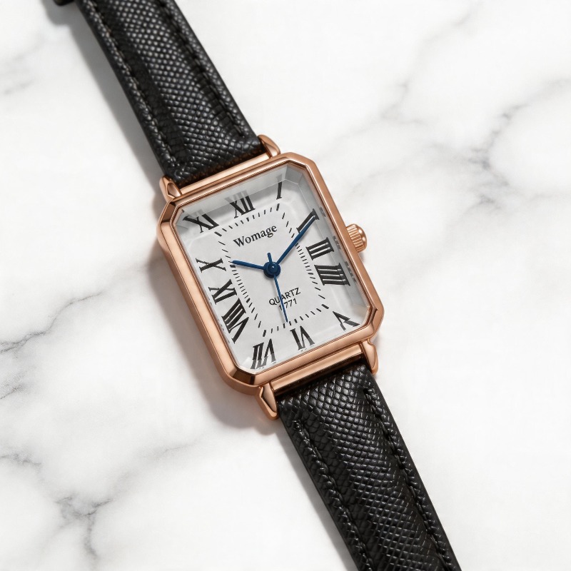 Fashion Rectangle Quartz Watch - огляд і ціна Luxury Watch With Leather Strap