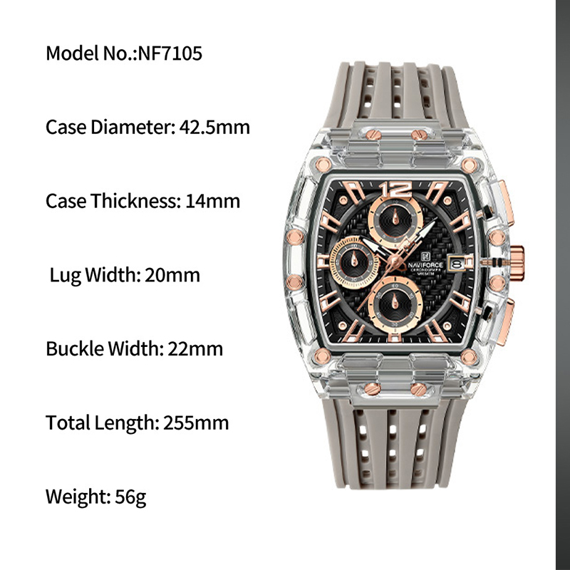 New NAVIFORCE Men's Quartz Mul - огляд і ціна Rolex Watch Datejust