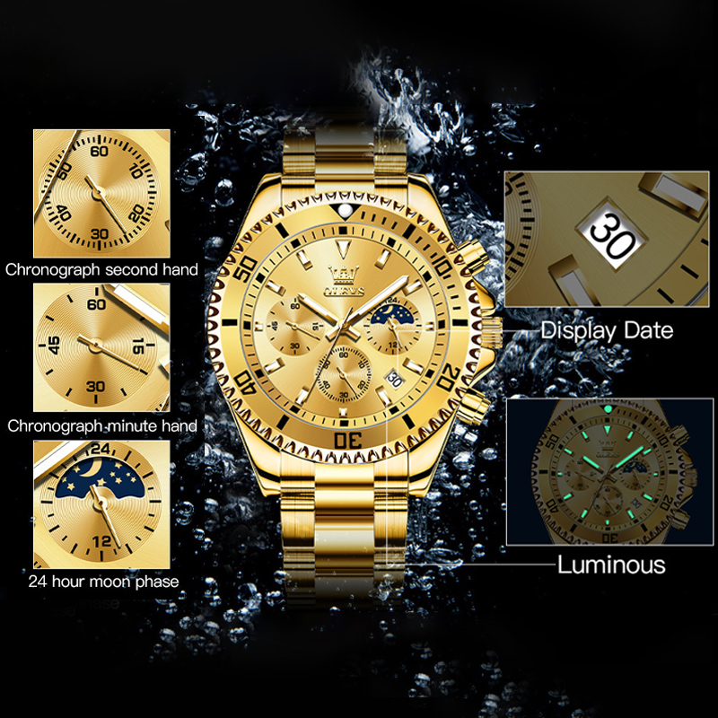 OLEVS 2870 Men's Watch Top Bra - огляд і ціна Rolex Watch Datejust