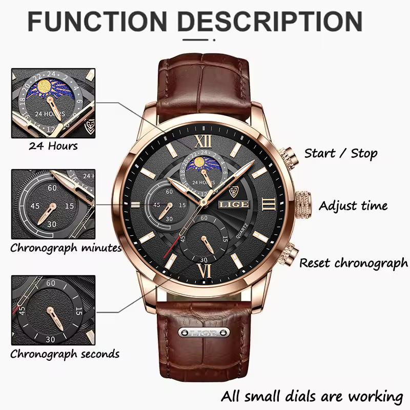 Men's Watches LIGE Top Brand L - огляд і ціна Luxury Watch Holder For Men